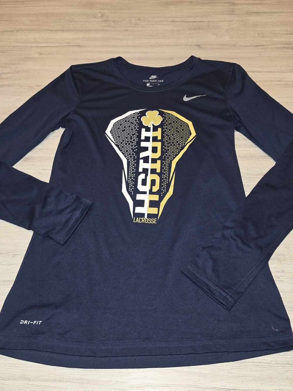 Nike Dri Fit Long Sleeve Notre Dame Lacrosse Shirt Women's Size Small